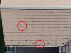さいたま市見沼区　屋根カバー付帯部塗装　空撮破損部マーキング
