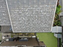 さいたま市岩槻区　屋根カバー外壁塗装ドローン画像
