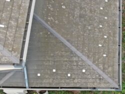 さいたま市大宮区　屋根カバー外壁塗装現調 屋根 ドローン画像