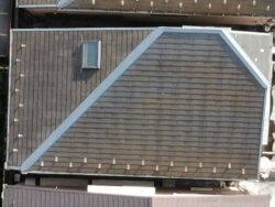 練馬区　屋根カバー外壁塗装　現調 ドローン画像 