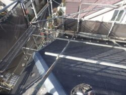練馬区　屋根カバー外壁塗装 足場設置 