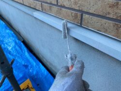 さいたま市北区　屋根カバー外壁塗装　 付帯塗装水切り