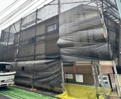 さいたま市北区　屋根カバー外壁塗装　 足場設置