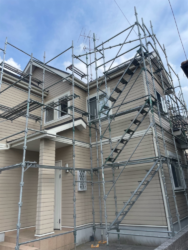 さいたま市岩槻区　屋根カバー 足場設置