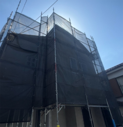 朝霞市 外壁屋根塗装工事 足場設置