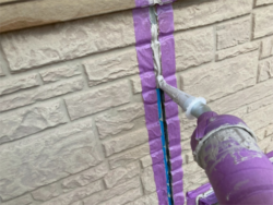 さいたま市北区にてコーキング打設